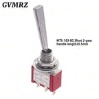 2PCS Flat Handle 6mm Panel Mount Mini Toggle Switch 3/6Pin 2/3 Positions ON OFF ON Locking Momentary RC Model Remote Controlller