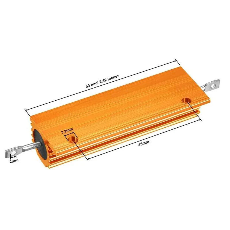 1pcs RX24 100W Aluminum Power Metal Shell Case Wirewound Resistor 1 1.2 1.5 1.8 2 2.2 2.5 3 3.3 4 4.7 5 6 7 8 9 Ohm