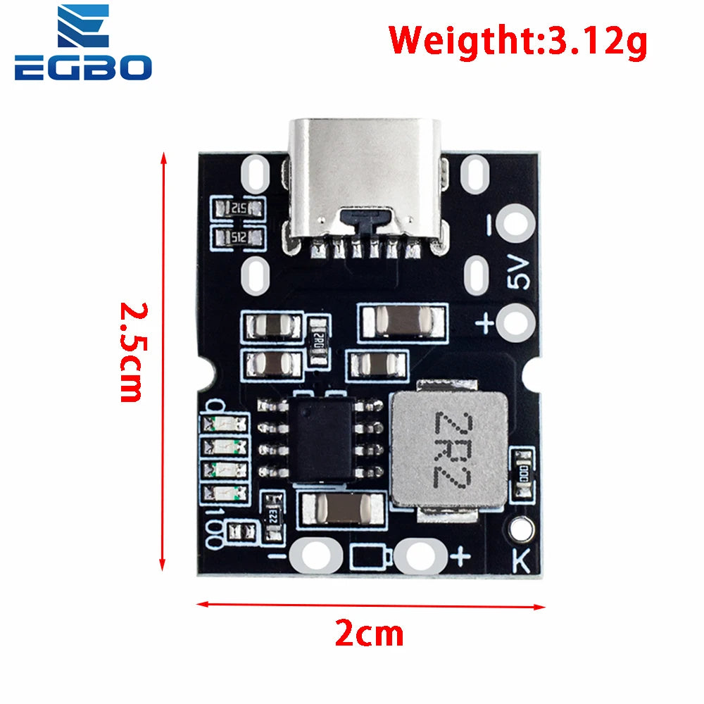 Type-C USB 5V 2A Boost Converter Step-Up Power Module Lithium Battery Charging Protection Board  LED Display USB For DIY Charger