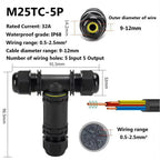 Heavy Duty Quick Connect Terminal Block T-type, IP68 Waterproof 2/3/4/5Pin for Secure & Fast Damp-Proof Wiring Connector