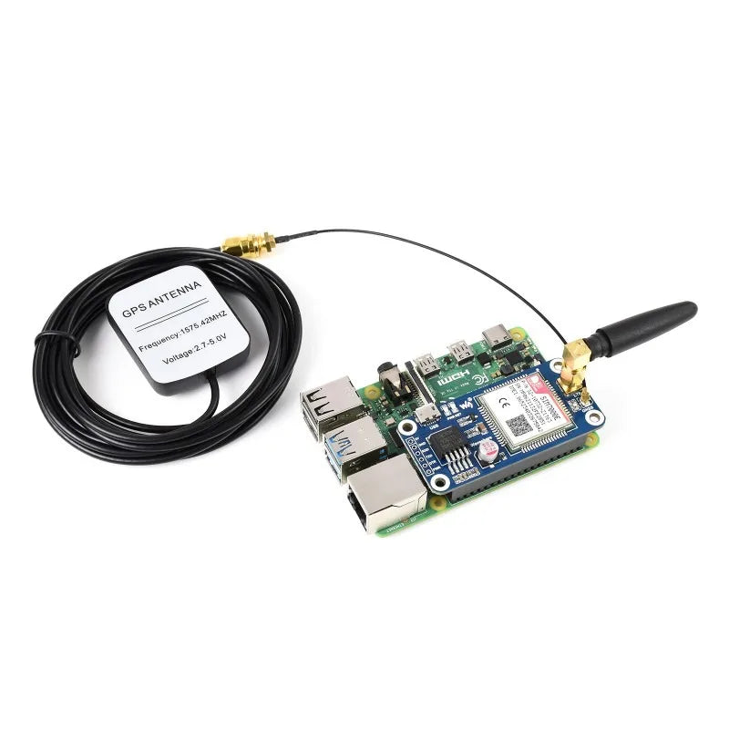 SIM7000E NB-IoT / Cat-M / EDGE / GPRS HAT for Raspberry Pi, GNSS, for Europe, Africa, Australia, Southeast Asia