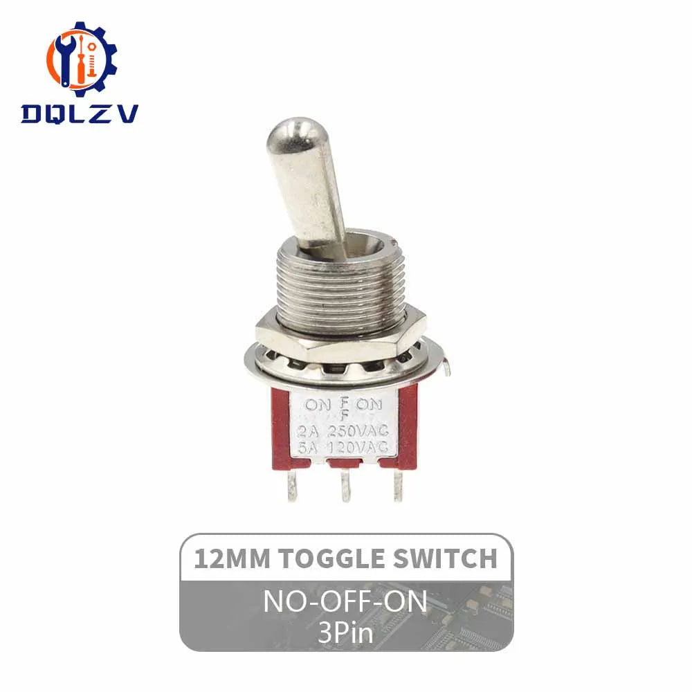 Red Mini 3pin 6pin 6mm 2/3 Position Self-resetting Toggle Switches ON-(ON)DPDT Mini Toggle Switches 6A/125V 3A/250V MTS