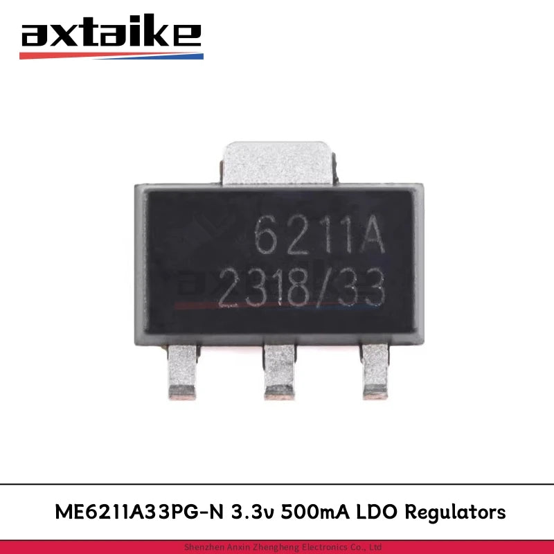 20PCS ME6211A33PG-N SOT-89 6211A 3.3V 3V3 500mA High Speed LDO Regulators High PSRR Low Noise ME6211 Series Transistor IC