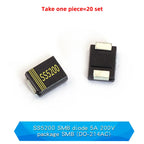 20PCS M1 M2 M4 M7 S4 SMA 1A 1N4001 4002 4004 4007 SS12 SS310 RS1M RS2M ES1D ES1J US1M SMD Schottky Rectifier Diode DO-214AC