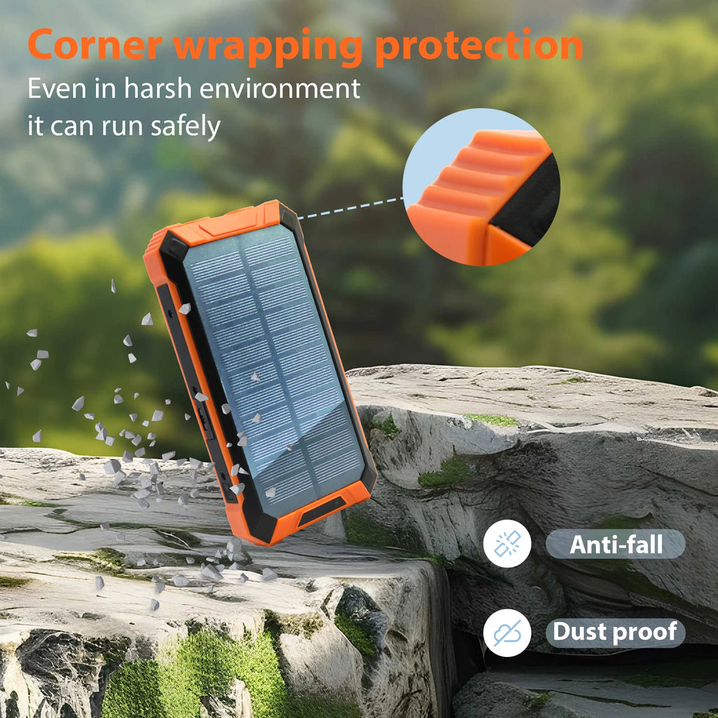 36000mAh Solar Power Bank 18W Wireless Charge With 4 Charging Heads LED Lamp Flashlight for Outdoor Battery Portable