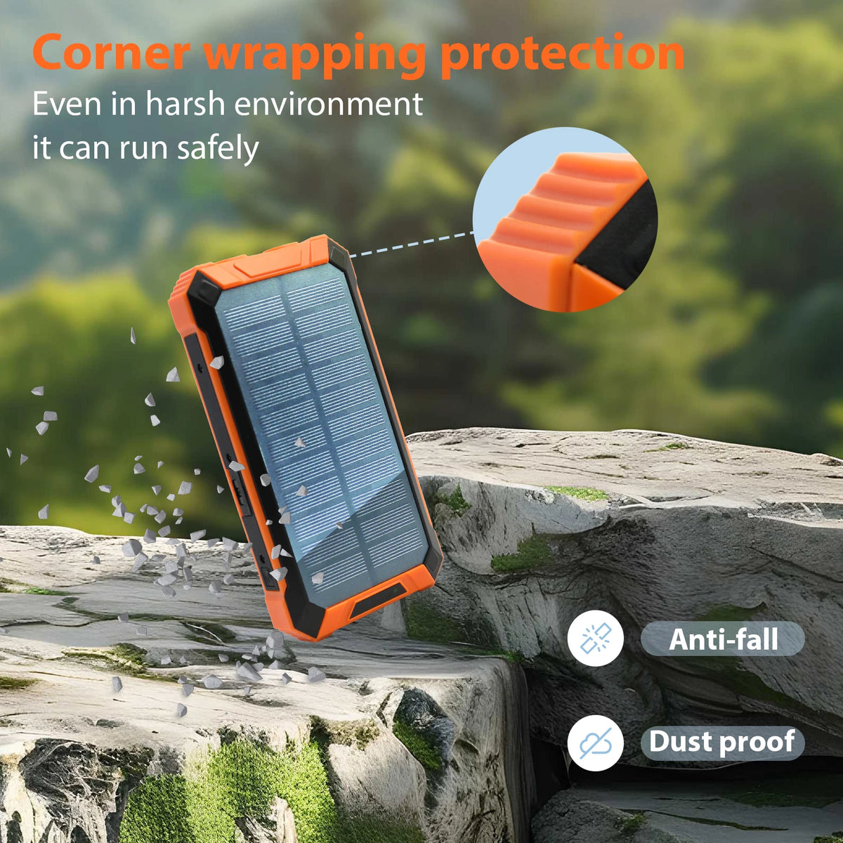 36000mAh Solar Power Bank 18W Wireless Charge With 4 Charging Heads LED Lamp Flashlight for Outdoor Battery Portable