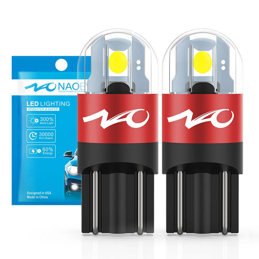 NAO W5W LED Car T10 Bulb 5W5 Auto Interior Light 3030 SMD 12V 24V Automobiles Side Signal Lamp 168 194 Clearance Lighting White