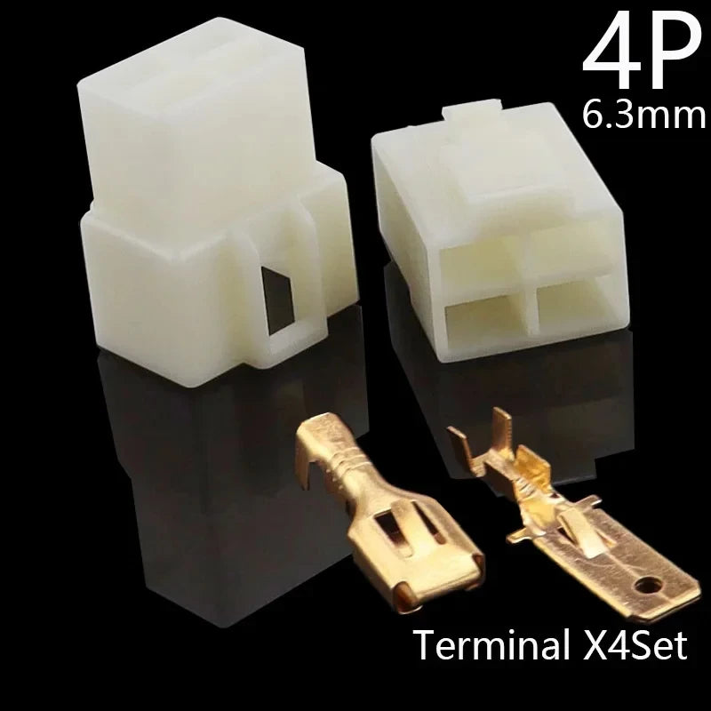 1Set 6.3mm 1/2/3/4/6/8P Automotive Male Female Electrical Connector Cable Terminal Plug Kit for Motorcycle Ebike Car Wiring