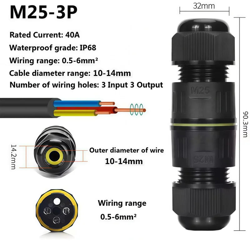 Heavy Duty Quick Connect Terminal Block T-type, IP68 Waterproof 2/3/4/5Pin for Secure & Fast Damp-Proof Wiring Connector