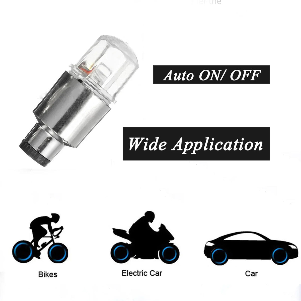 2/4Pcs Car Hub Ambient Light Bicycle LED Tire Lights Universal Car Neon Lamp Valve Cover Lights Tire Colorful Flashing BulbDecor