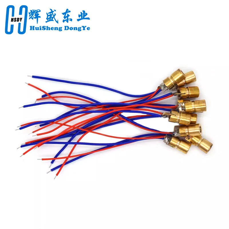 10PCS 5V 650nm 5mW Adjustable Laser Dot Diode Module Red Sight Copper Head Mini Laser Pointer
