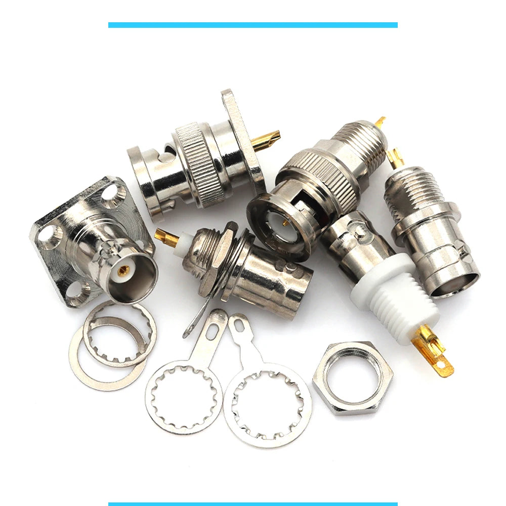 Stlxy 1PCS BNC Female Socket Solder Connector Chassis Panel Mount Coaxial Cable For Welding Machine Parts 50 ohm Q9 BNC-50KY