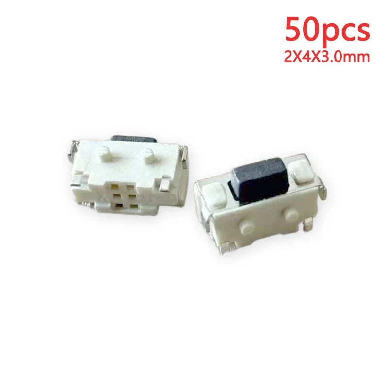 50PCS 2X4 Mini With Pillar Side Press Type Tact Switch 2*4*3.0/3.2/3.3/3.4/3.5/3.8/4.0mm DC12V 50mA Tablet MP3 Accessories