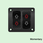 UP DOWN ARROWS Momentary Rocker Switch 7P (ON)-OFF-(ON) DPDT Retractive Switch + Wires for Car Boat Marine Vehicle Yacht Ship