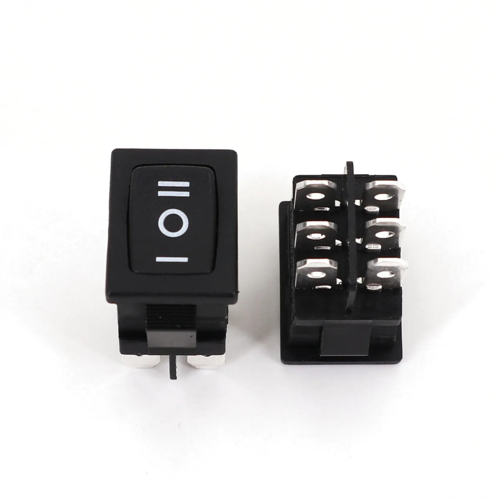 5Pcs RLEIL RL3-10 6Pin DPDT ON-OFF-ON 3 Position 15x21mm Mini Rocker Switch 10A/125VAC 6A/250VAC