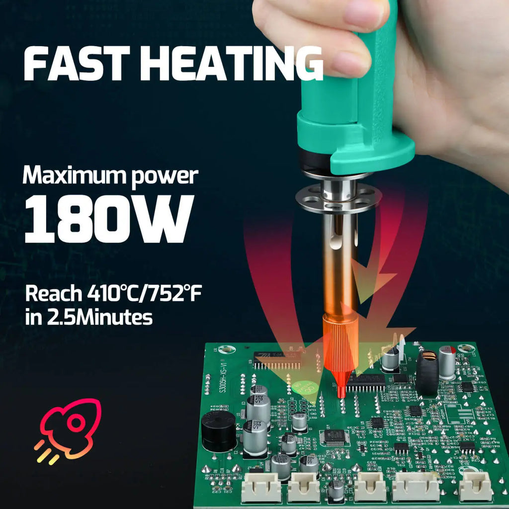 YIHUA 929D-VI Desoldering Iron 180W Tin Sucker New Upgraded Desoldering Tool With Nozzles THT PTH Remover PCB