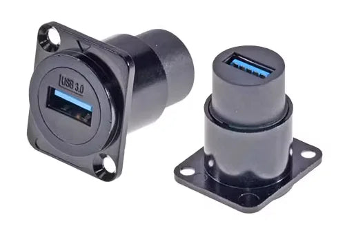 1pc Metal D Type Module USB 2.0/3.0&Type C&HDMI&RJ45 CAT6-Jack Socket Through Network Panel Mounting Electronic Connector