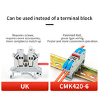 6MM DIN Rail Terminal Blocks Free Splicing Compact Quick Lever Wiring Connector Spring Cable Connection Terminal Press 32A 450V
