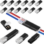 10/20/30/50/100 Pack of H2 2-Pin Pluggable Wire Connectors, Nylon Insulated Copper Quick-Connect Terminal Blocks, Suitable for Low-Voltage Cables, No Power Mode Required, No Electronic Components