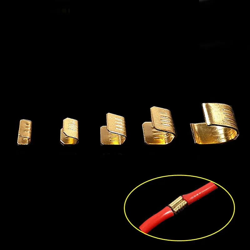 100Pcs U Shape Copper Ring Terminals Non-Insulated Car and Motorcycle Cable Wire Butt Splice Crimp Connectors Docking Terminals