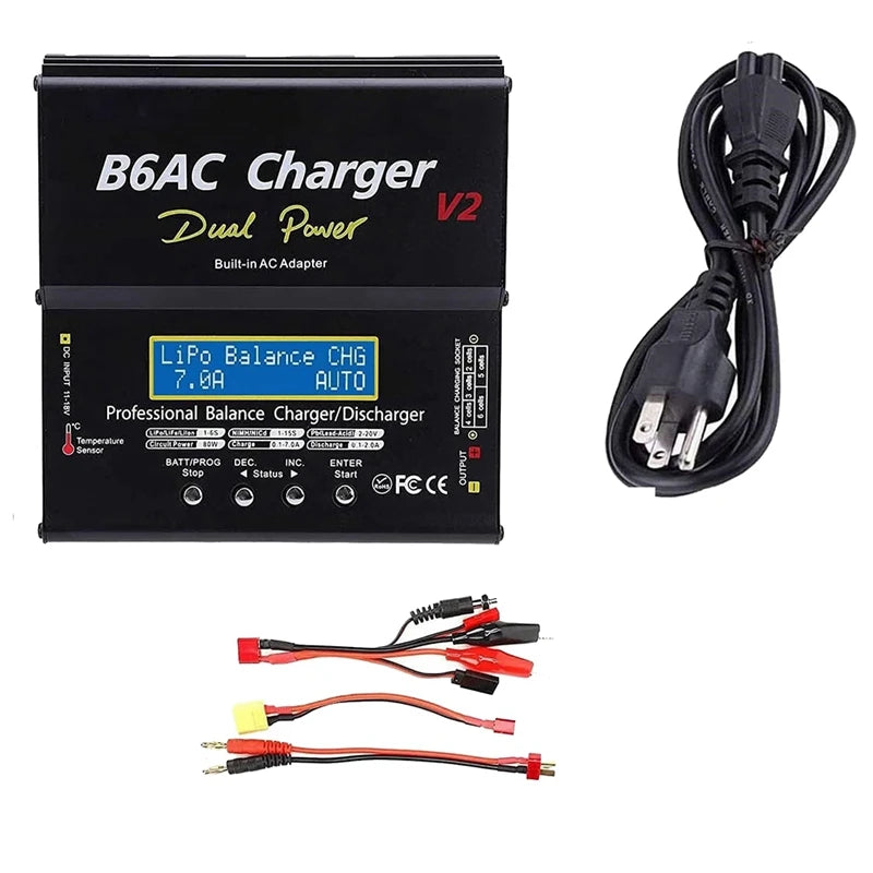 X59A_B6 Charger Black IMAX B6AC V2 80W 7A Smart Balance Charger