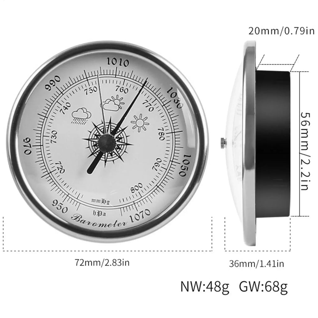 Portable Outdoor Automatic Pressure Gauge High 72mm Precision Weather Barometer Indicator Fishing Weather Station Pressure Gauge