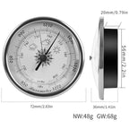 Portable Outdoor Automatic Pressure Gauge High 72mm Precision Weather Barometer Indicator Fishing Weather Station Pressure Gauge