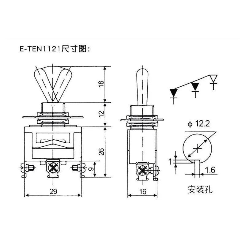 5pcs Toggle Switch SPST DPDT 250V 15A Latching ON-OFF ON-ON ON-OFF-ON 1021 1121 1221 1322 Power Button Switch Rocker Switch