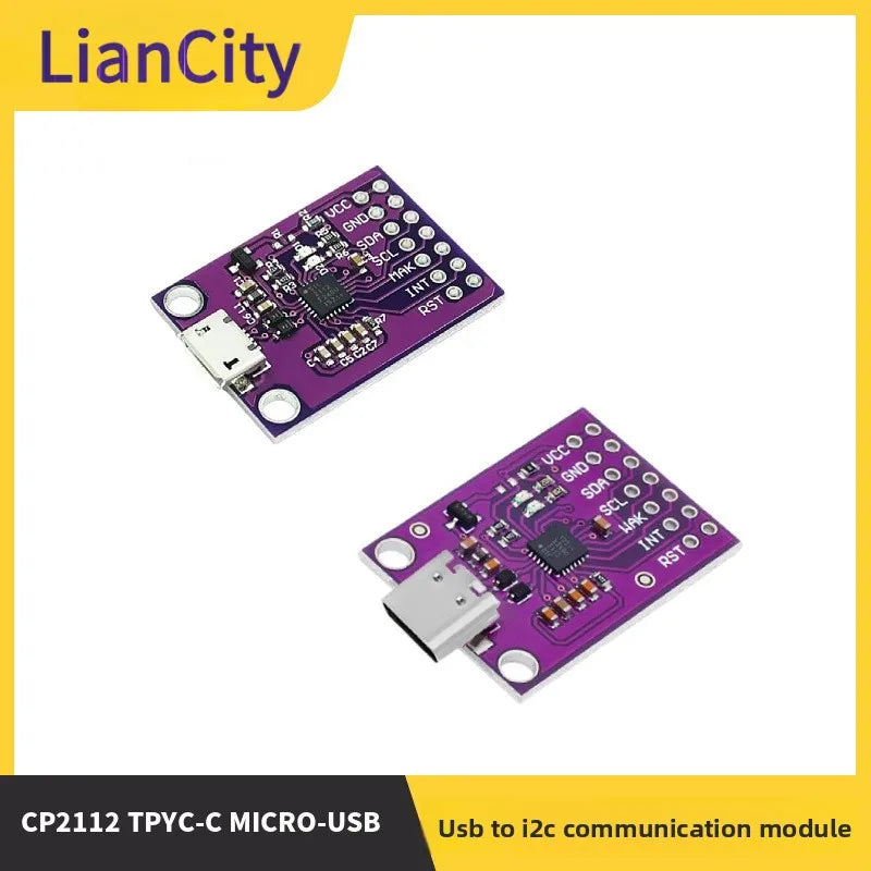 USB to I2C Communication Debugging Module Adapter Board Type‑C Micro USB CP2112