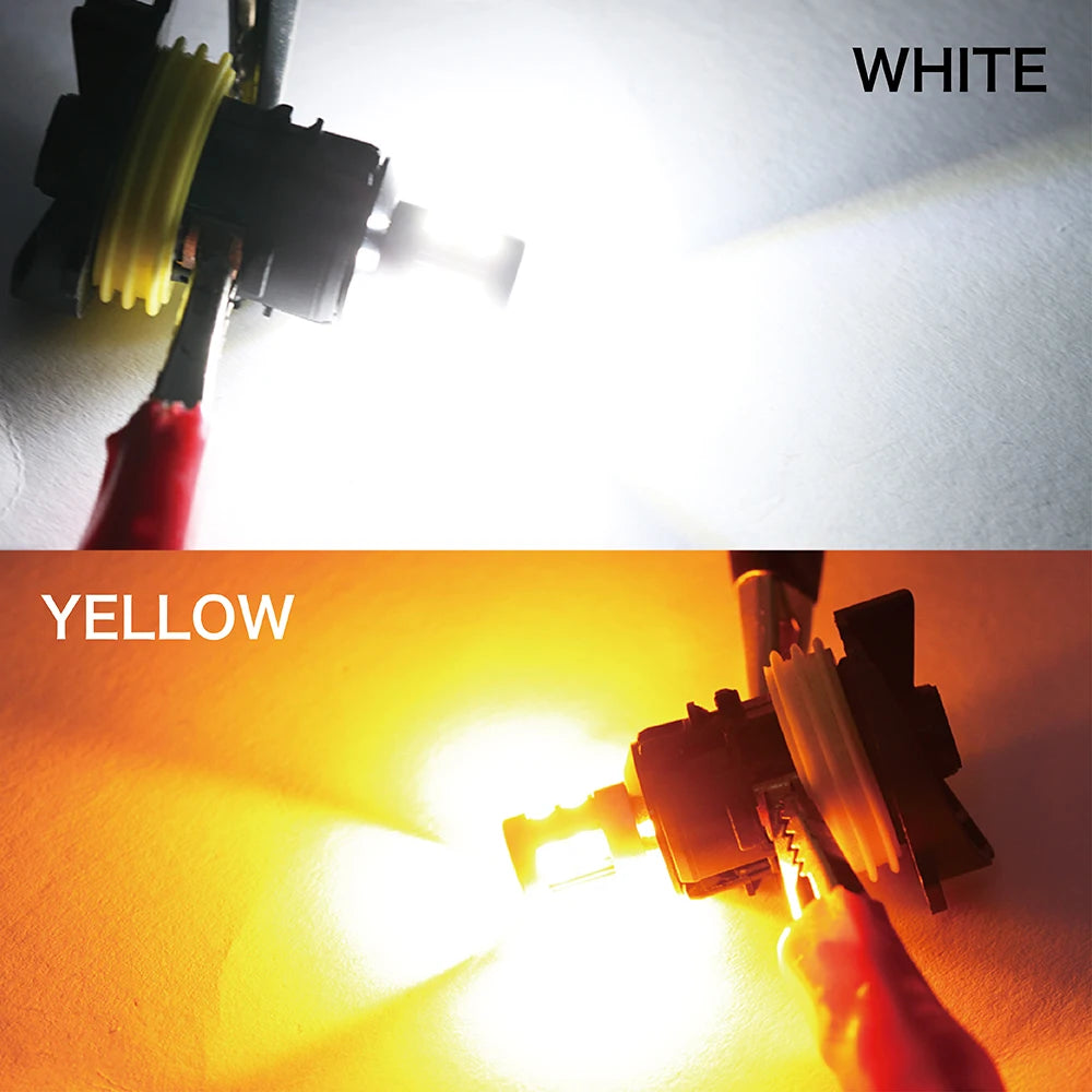Lamp for Peugeot 3008 5008 2Pcs/Set 3030 9SMD White/Amber PH24W Canbus DRL for Citroen C5 MK2 Car LED Daytime Running Light