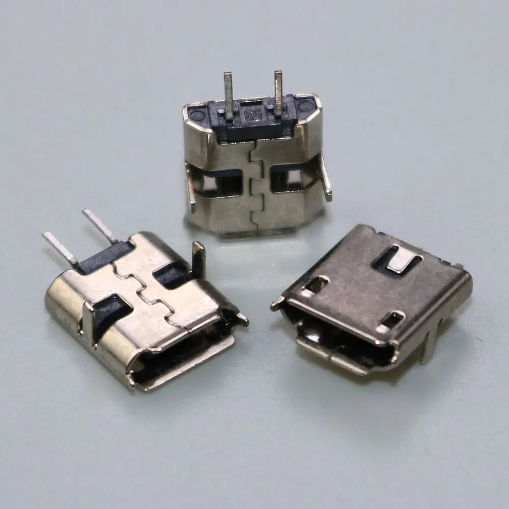10PCS MICRO USB 2P Female Plug 2PIN V8 Android Phone Plug Two-Pin Charging Port 2-Pin Mini Micro USB Connector Jack