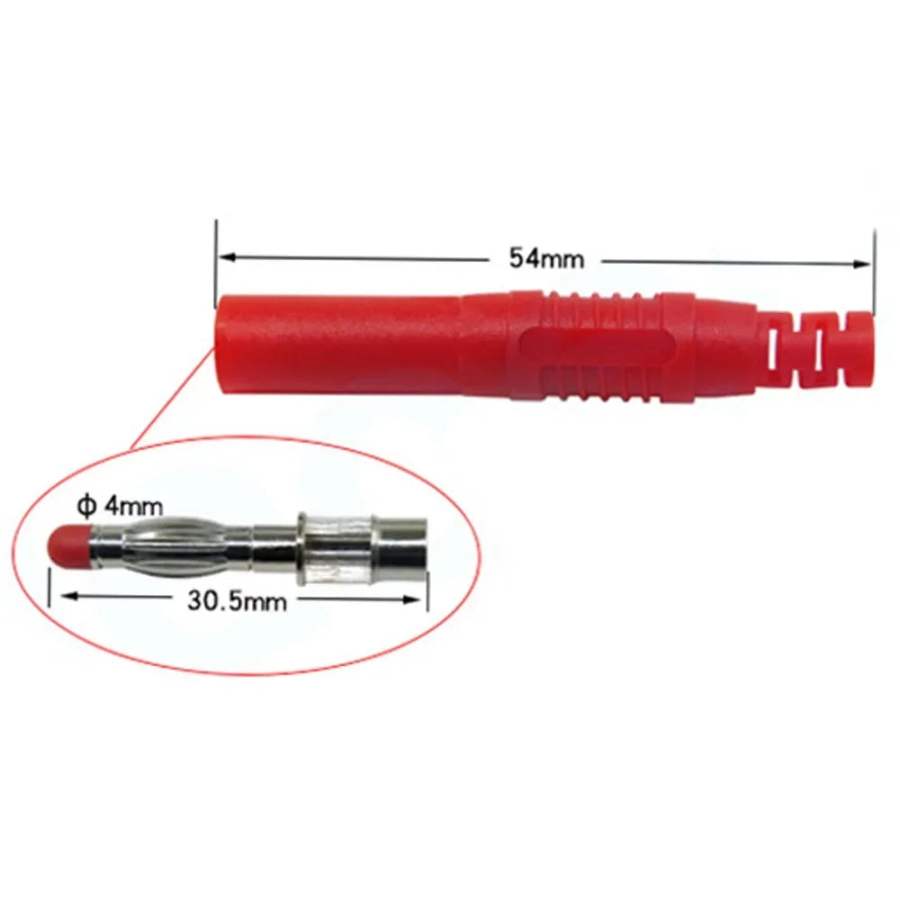 5pcs Straight 4mm Plug Banana Plug Stackable Connector Banana Socket Black Red Banana Jack For Instrumentation