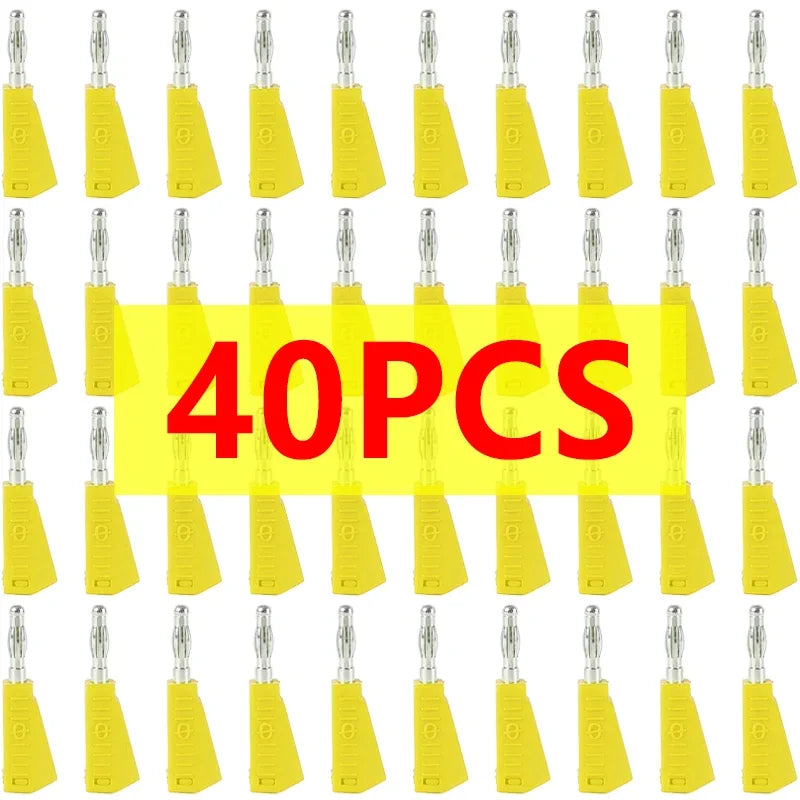 40/200Pcs 4mm Banana Plug Stackable Banana Audio Connector Copper Nickel Plated Soldering Electrical Terminal Banana Plugs