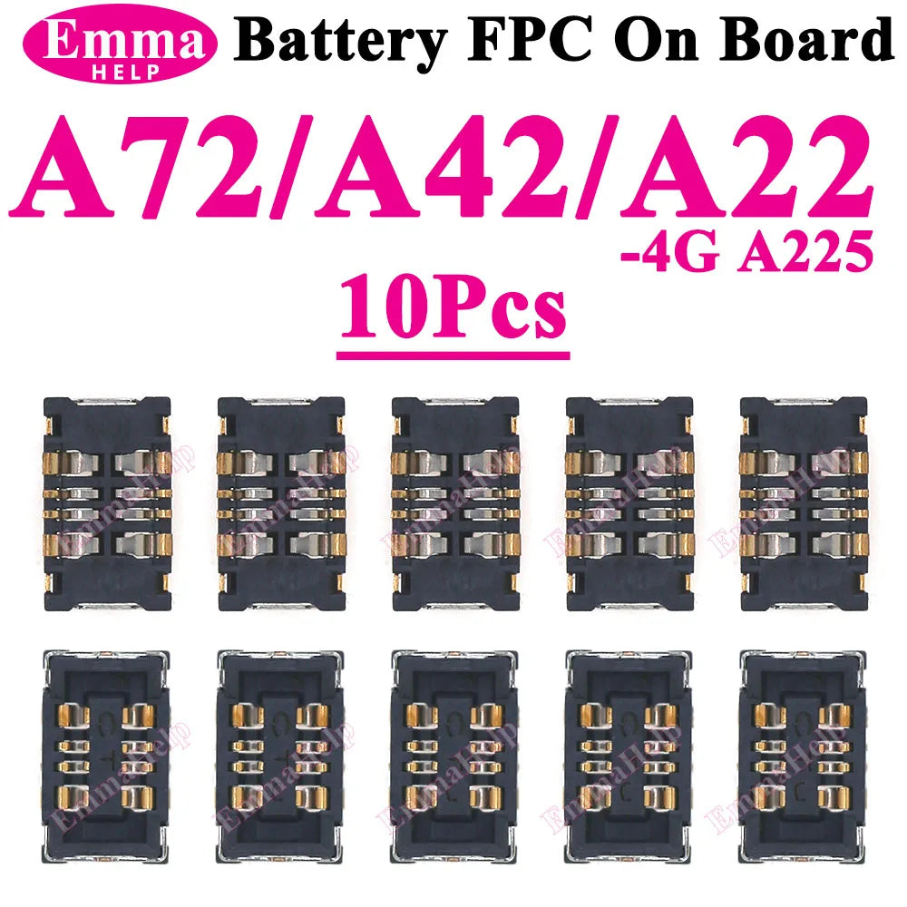 10Pcs Battery FPC Connector For Samsung A52 A32 A22 A52s A72 A71 A31 A51 A50s A30s A10 A20 A20e On Board inner Cilp Contact Plug