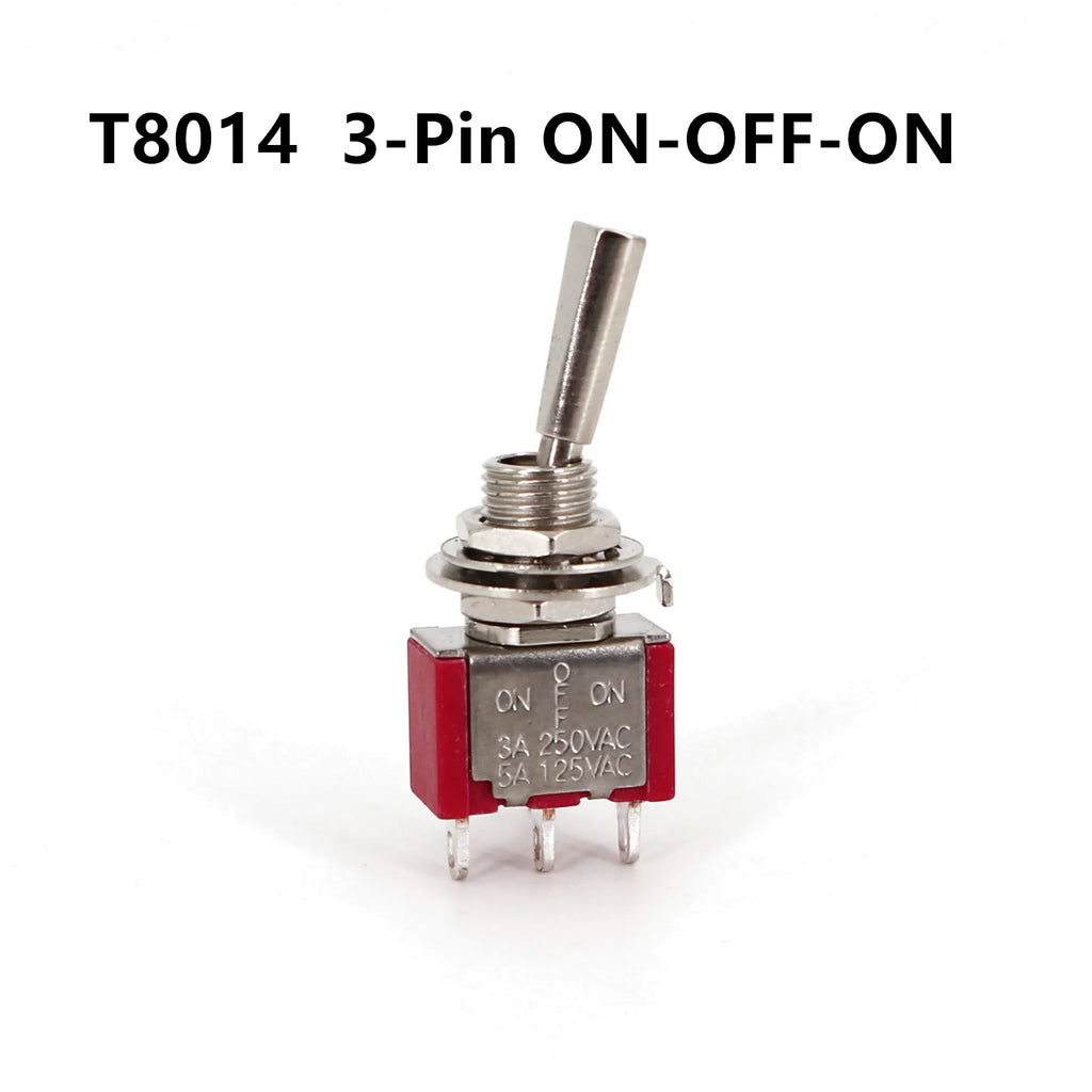 Salecom T80-T U/U2 Series Flat Handle Remote Control Mini Toggle Switch 6.35mm Panel Mount 5A/125VAC