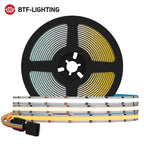 FCOB CCT LED Light Strip 640 LEDs High Density Flexible FOB COB 10mm Led Lights RA90 3000K to 6000K Linear Dimmable DC12V DC24V