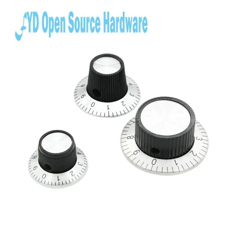 C1/C2/C3 Digital Scale 6mm Potentiometer Knob Metal Surface Indicating Instrument Adjustment Knob