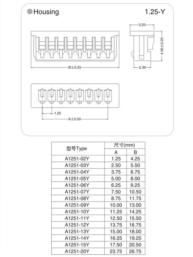 10PCS 1.0 1.25 1.5 2.0 2.54 SH/JST/ZH/PH/XH 1.0MM 1.25MM 1.5MM 2.0MM  2.54MM 2PIN/3/4/5/6/7/10P Female Plug Connector With Wire