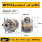 Briterencoder Single-turn Absolute Rotary Encoder SSI/RS485/Analog Output Waterproof, Power-Off Memory for Angle  & Speed