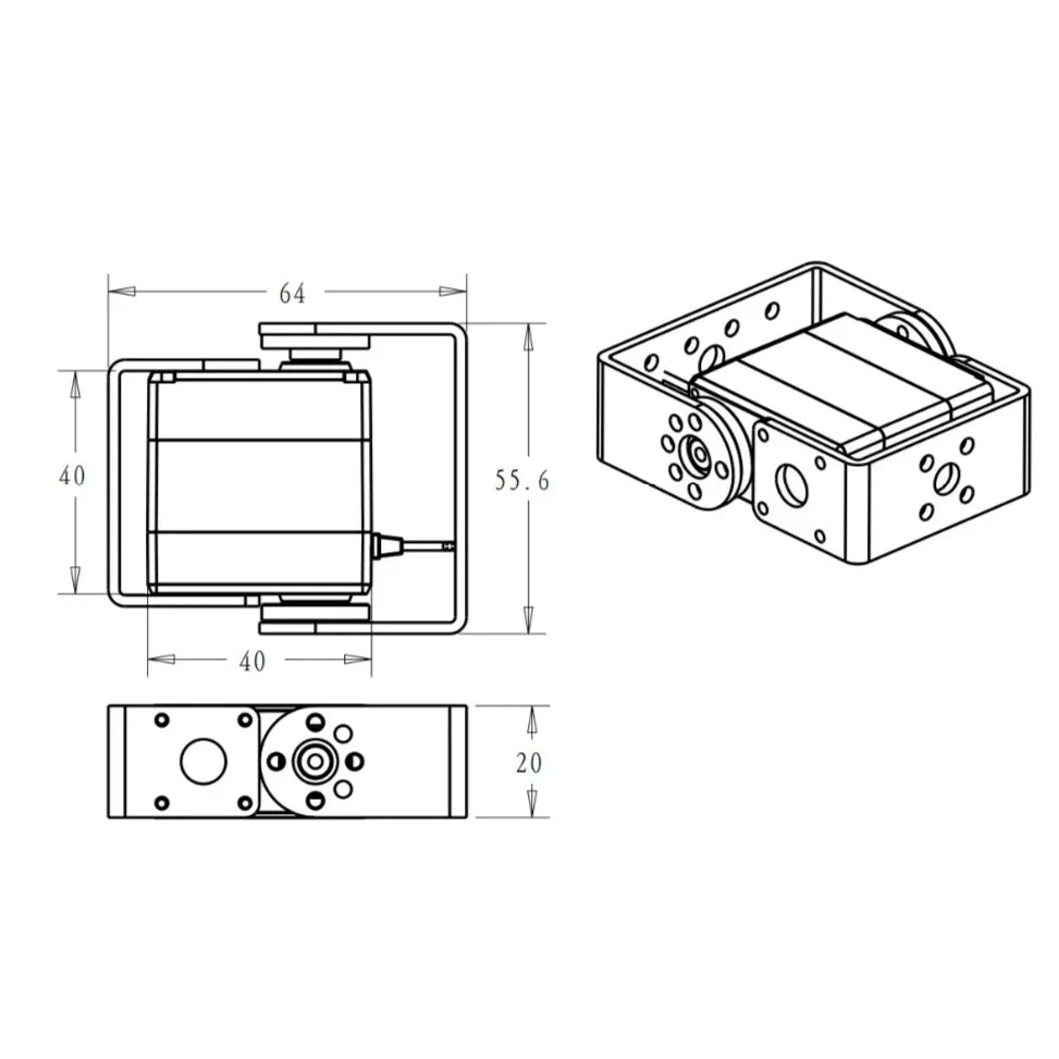 High Speed Torque Dsservo Robot Digital 25kg Servo RDS3225 Metal Gear U Bracket IP66 Waterproof Motor For Arduino RC Car DIY Toy