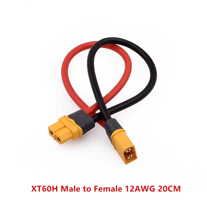 10cm/20cm/30cm 12AWG 16AWG XT60H Male to Female Plug Extending Wire Cable Adapter Convertor for Battery Power Connect