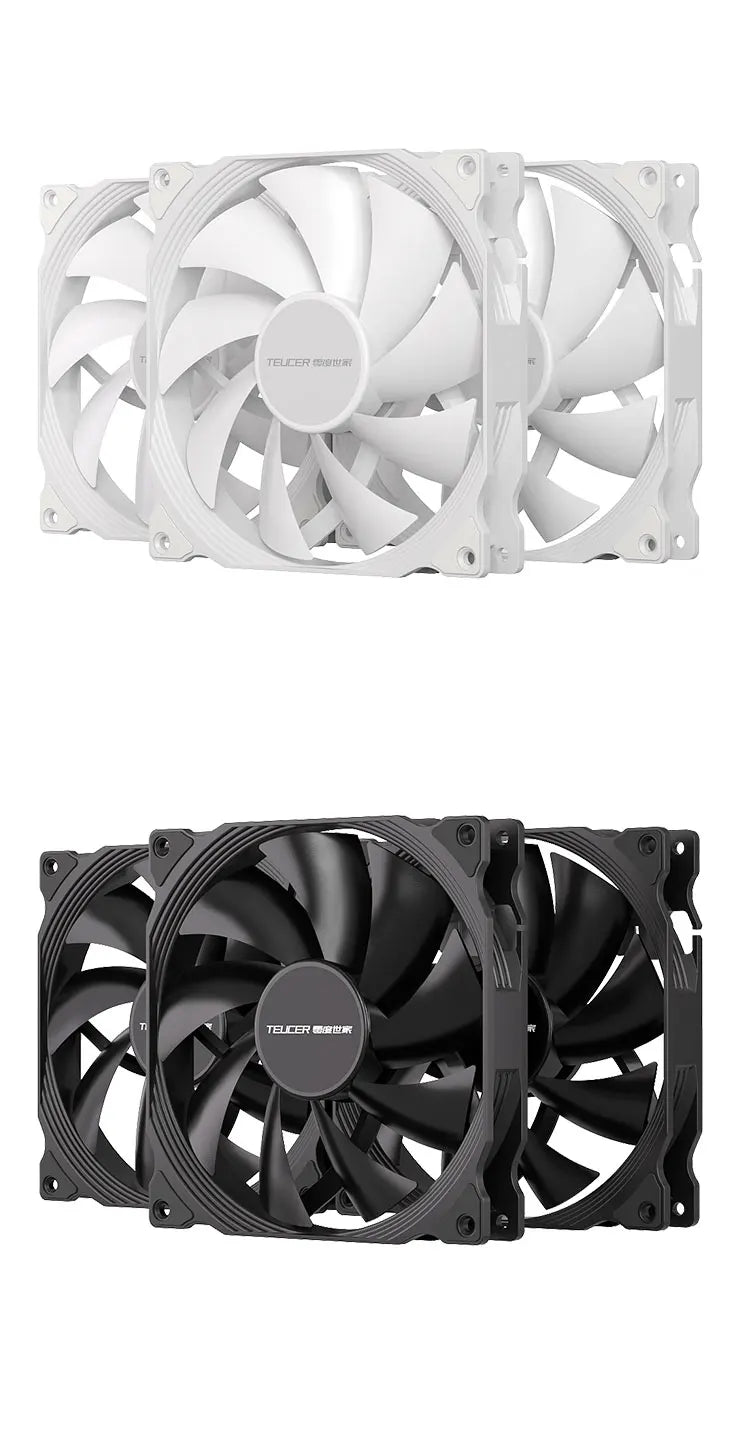 Teucer AF 14025 PC Case Cooling Fan 12V 4Pin PWM MHDB Hydraulic Bearing White 14CM Silent Fan for Computer Radiator Ventilator