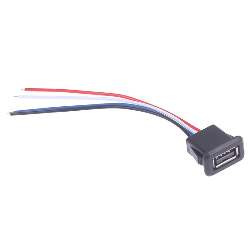 High Quality USB 2.0 Female Power Jack USB2.0 Charging Port Connector With Cable USB Charger Socket