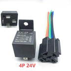Waterproof Automotive Relay 12V 24V 4PIN 5Pin 40A with Black Red Copper Terminal Car Auto Relay Socket SPDT Harness Cable