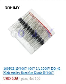 20pcs 1W Metal film resistor 1% 1R ~ 1M 1 2 10 22 47 100 330 ohm 1K 4.7K 10K 22K 47K 100K 330K 470K 2R 10R 22R 47R 100R 330R
