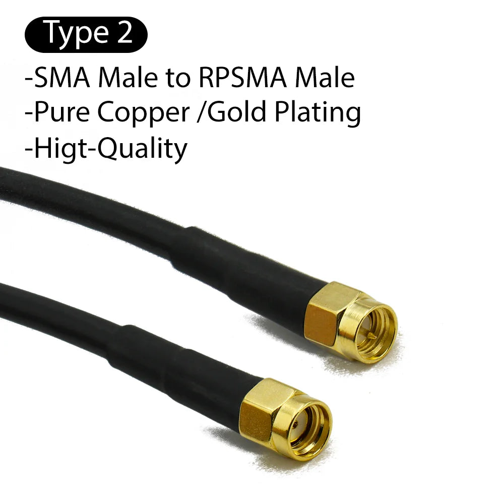 RG58 SMA Male to SMA Female 50ohm Coaxial Cable Low Loss RF Coax Assembly WiFi Antenna Extension Cable Connector Adapter Pigtail
