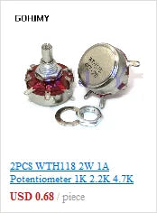 LA42DWQ-22 1K 2K 5K 10K 20K 50K 100K 200K 22mm Diameter Pots Rotary Potentiometer Converter Governor Inverter Resistance Switch