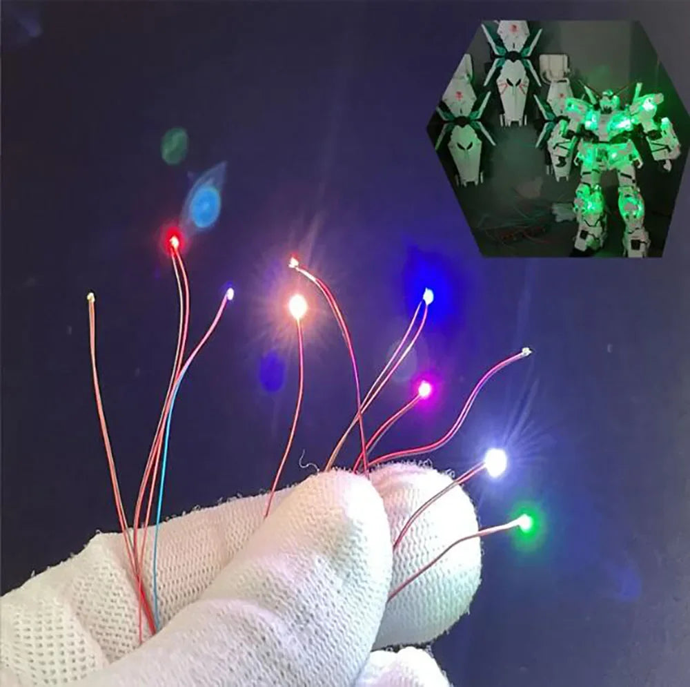 100Pcs/Lot 0402 0603 0805 1206 Led SMD Wire For Model Train HO N OO Scale Red Black Line Pre-soldered Micro Litz Diorama Railway