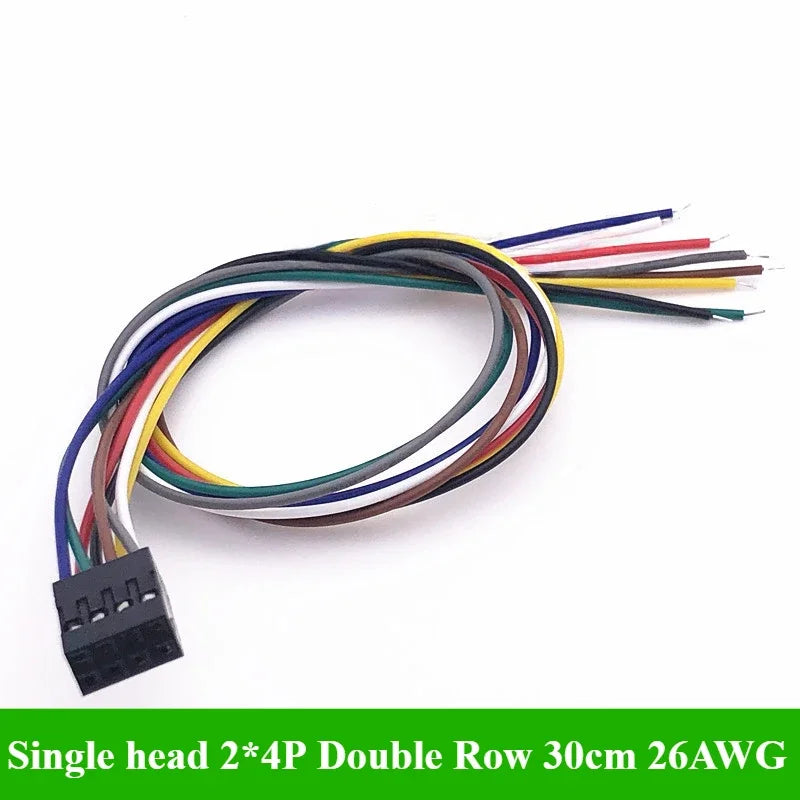2.54MM Double Row DUPONT LINE Connector Plug With Wire Jumper Cable 30CM 26AWG 2*2/3/4/5/6/7/8/10 PIN Female Single/Double Head