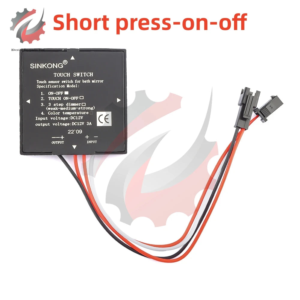 DC 5-12V Bathroom Mirror Switch Touch Switch Sensor Stepless LED Inductive Dimming Touch Dimmer Switch for Led Light Mirror